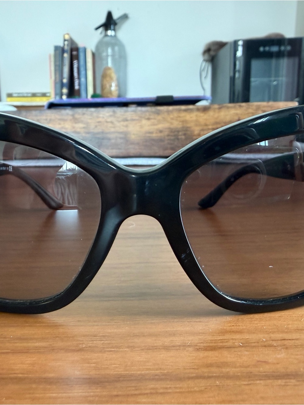 Versace Black Oversized Cat-Eye Sunglasses